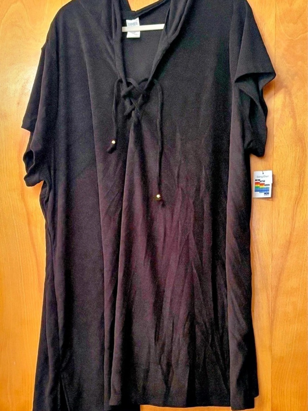 Time and Tru Black Terry Cloth Swim Coverup Size 3X New